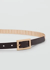 Leather mixed belt