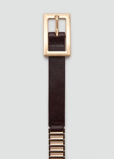 Leather mixed belt