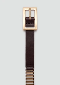 Leather mixed belt