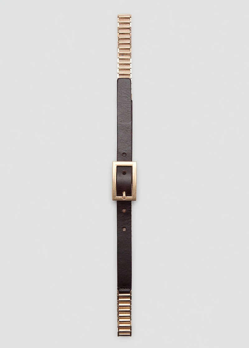Leather mixed belt