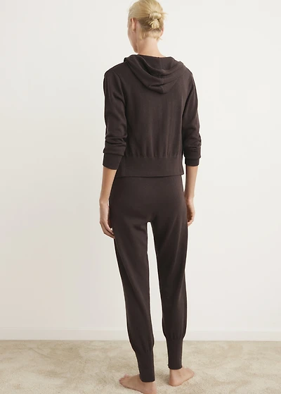 Cotton knitted turn-up pants