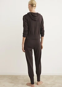 Cotton knitted turn-up pants