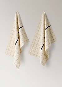 Check and stripe-print kitchen towels