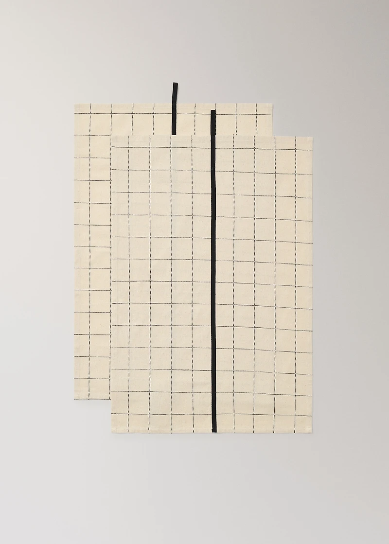 Check and stripe-print kitchen towels
