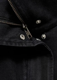 Oversized denim barn jacket with pockets