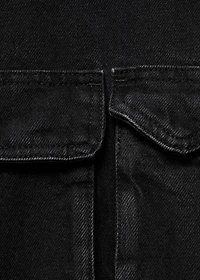 Oversized denim barn jacket with pockets