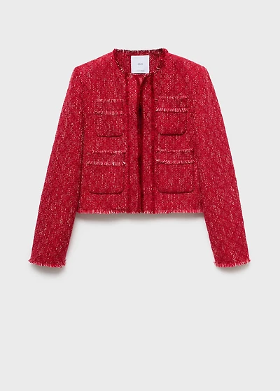 Tweed jacket with frayed ends