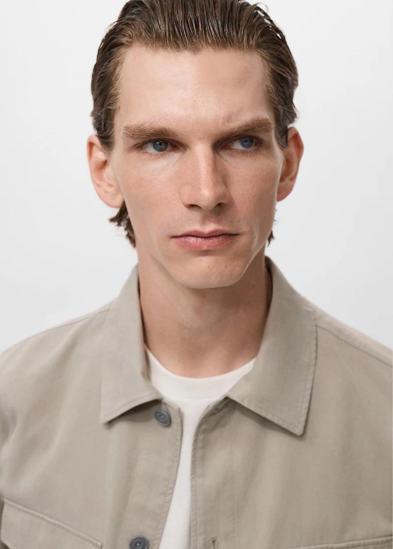 Lyocell cotton jacket with pockets