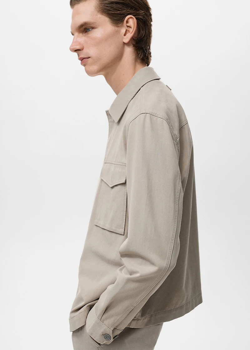 Lyocell cotton jacket with pockets