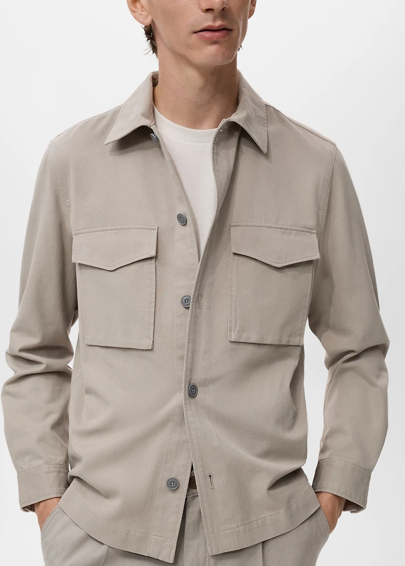 Lyocell cotton jacket with pockets