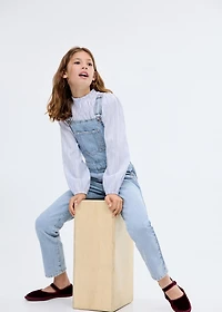 Long denim dungarees