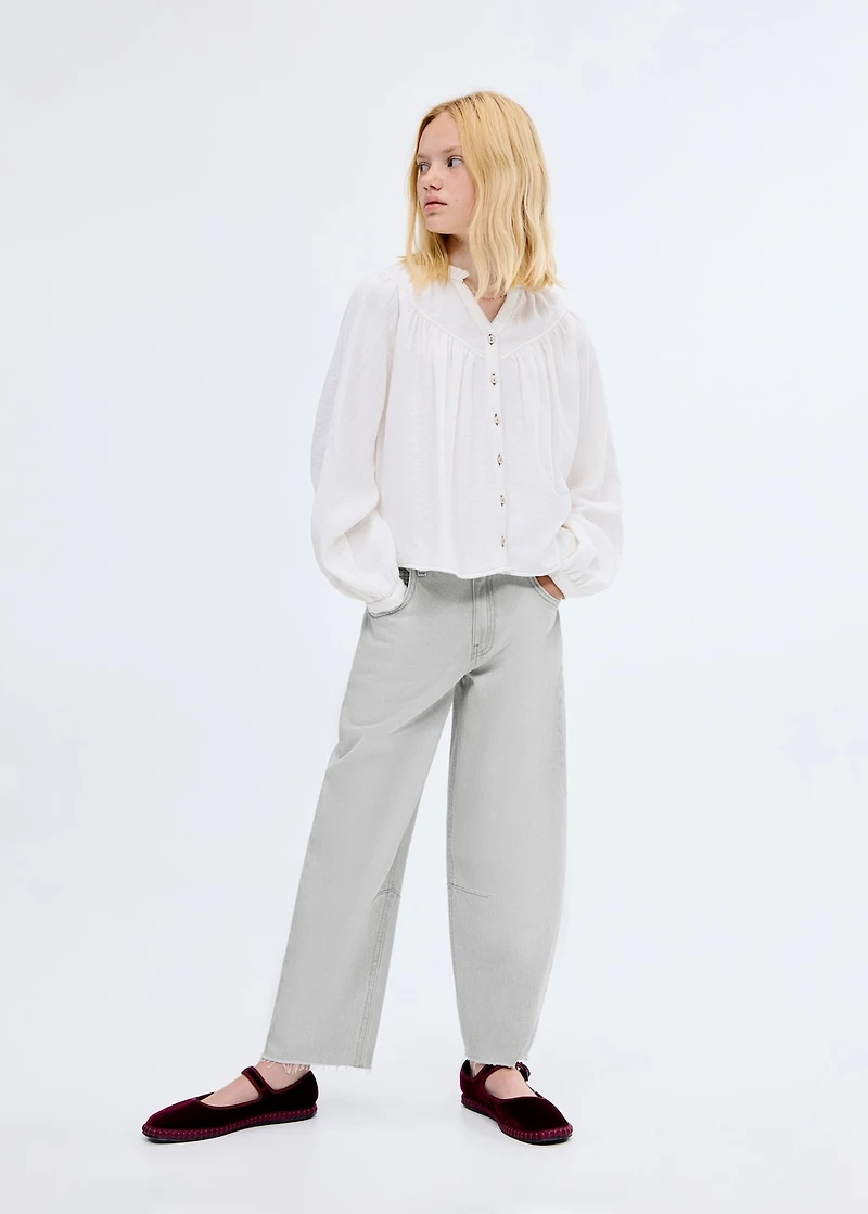 Mid-rise balloon jeans