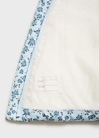 Fur-effect floral-print anorak