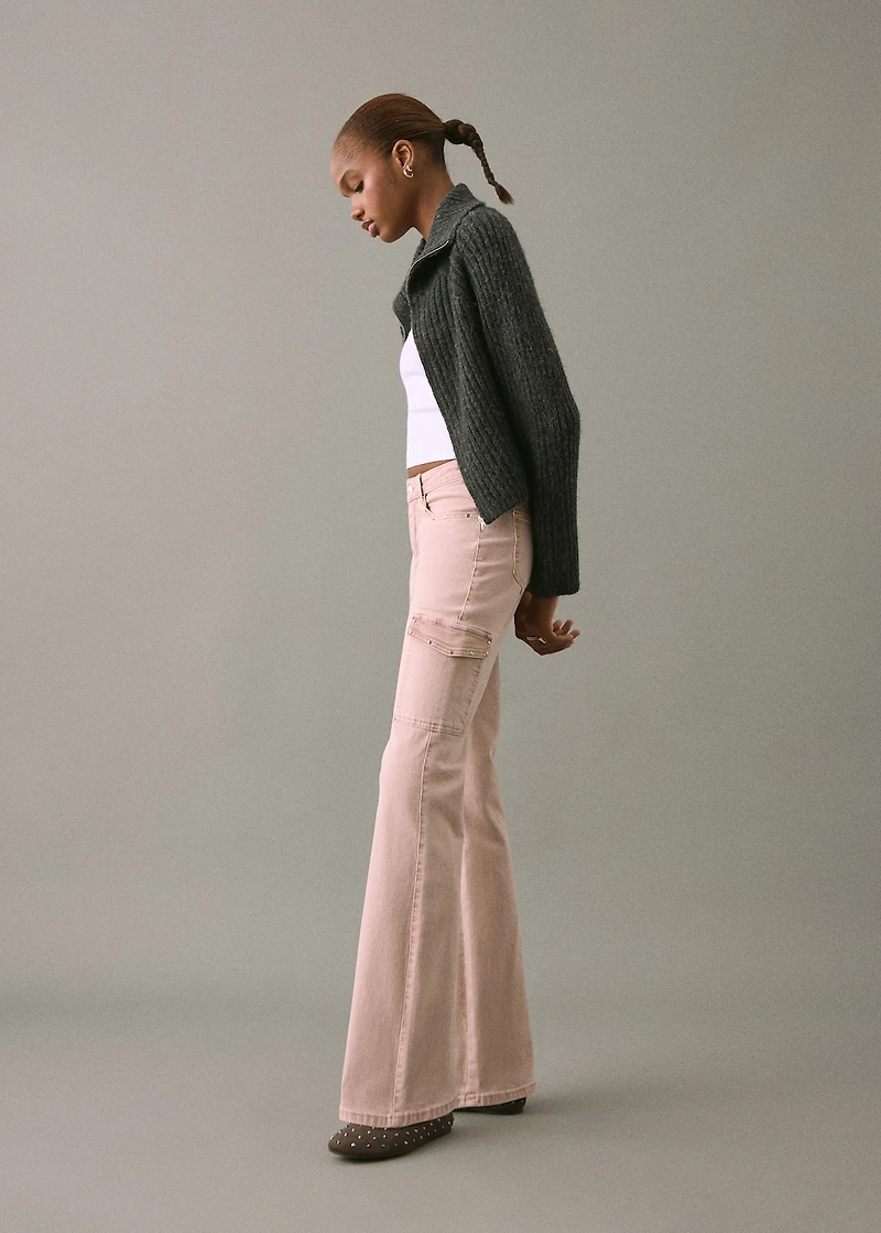 Studded skinny cargo jeans