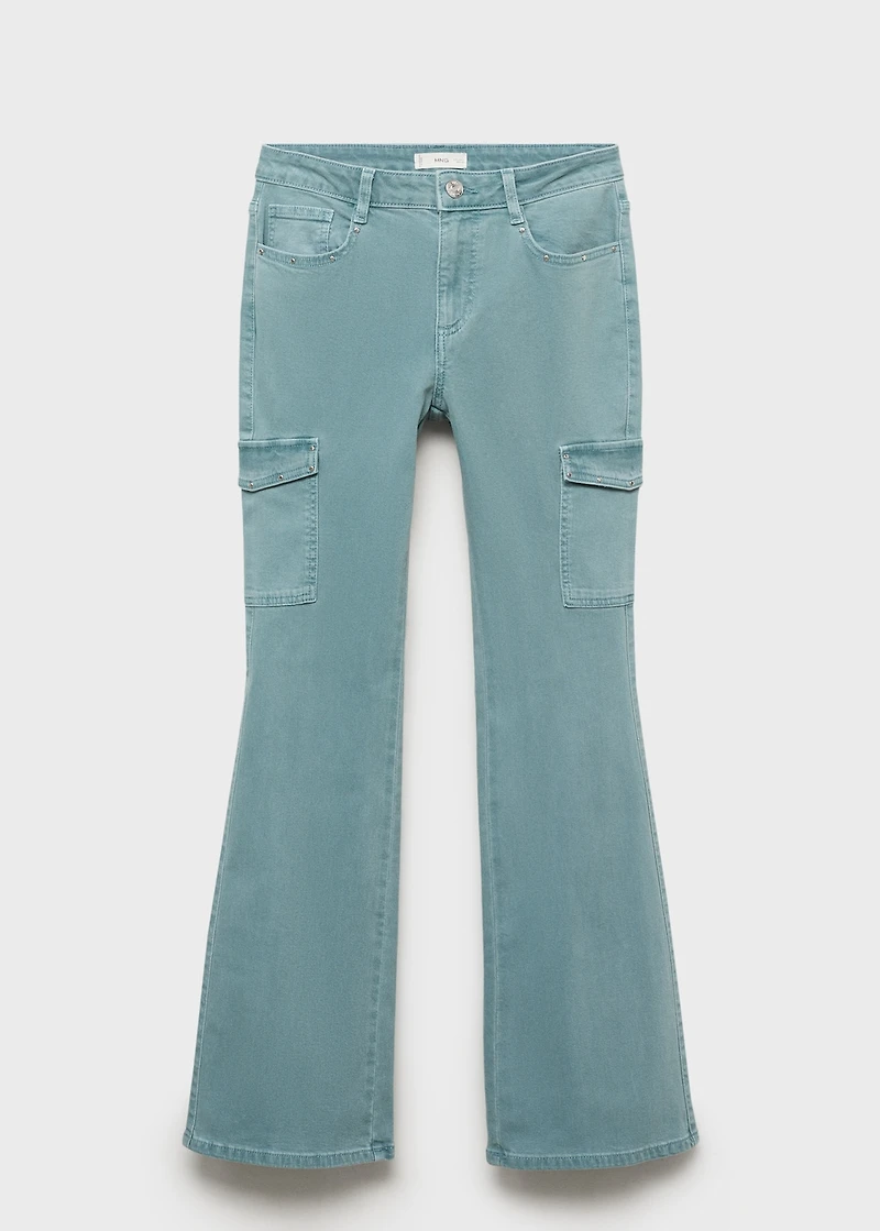 Flared cargo jeans