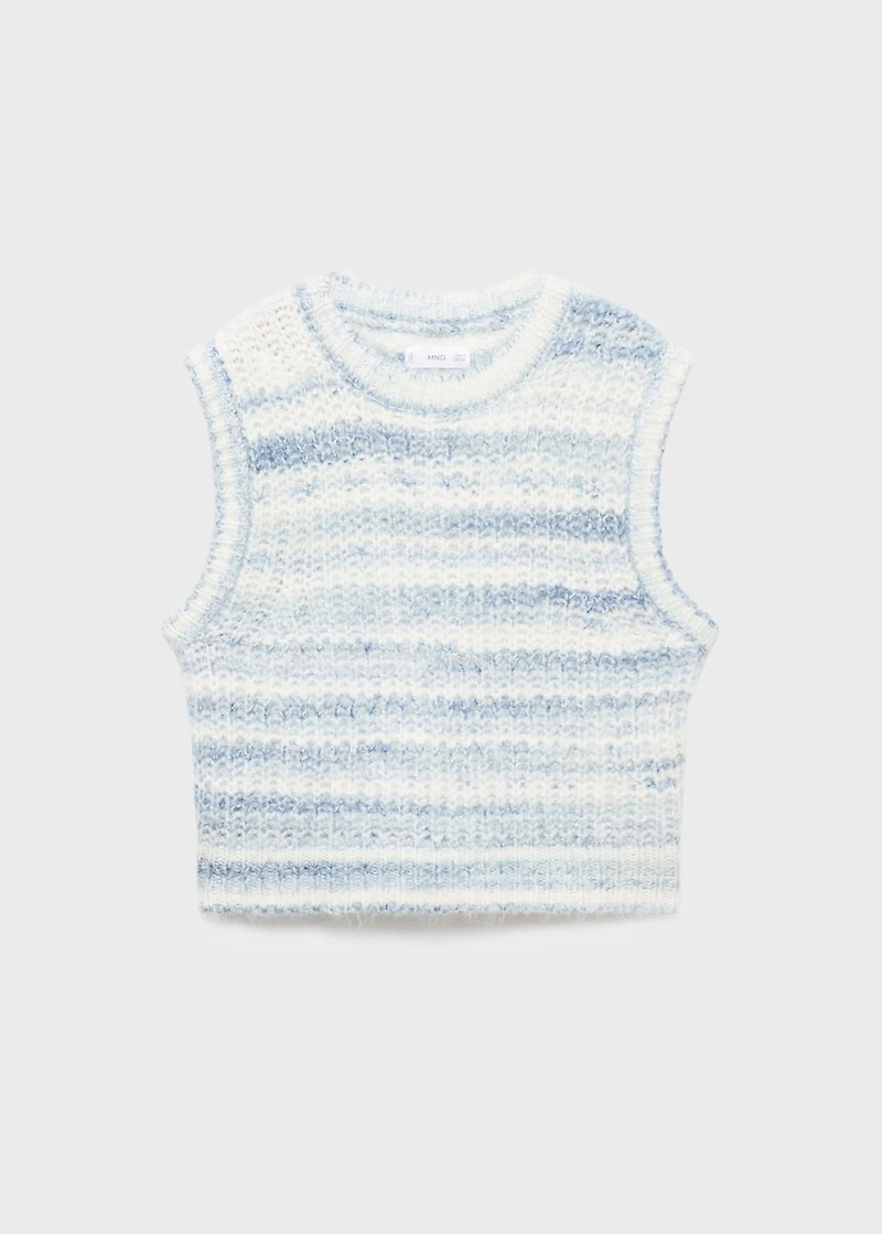 Striped knitted vest