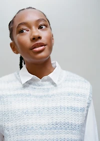 Striped knitted vest