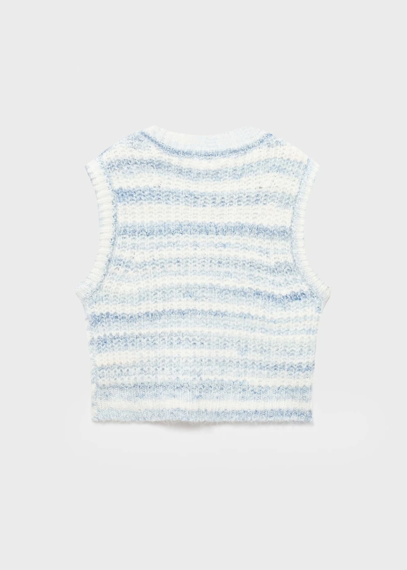 Striped knitted vest