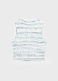Striped knitted vest