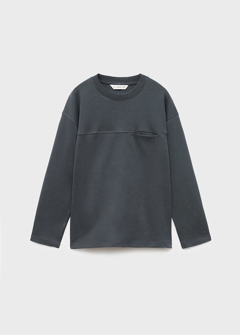 T-shirt with pocket and seam detail