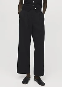 Straight-fit pleated pants