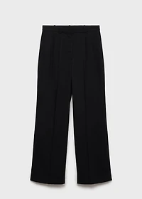 Straight-fit pleated pants