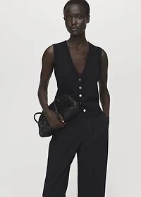 Straight-fit pleated pants