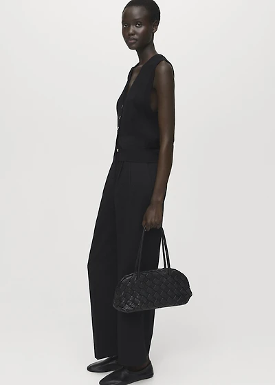 Straight-fit pleated pants