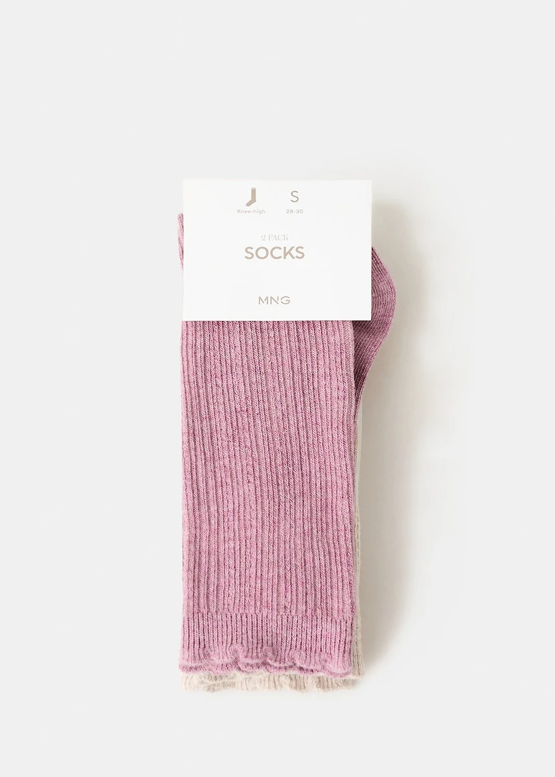 2 pack ribbed socks