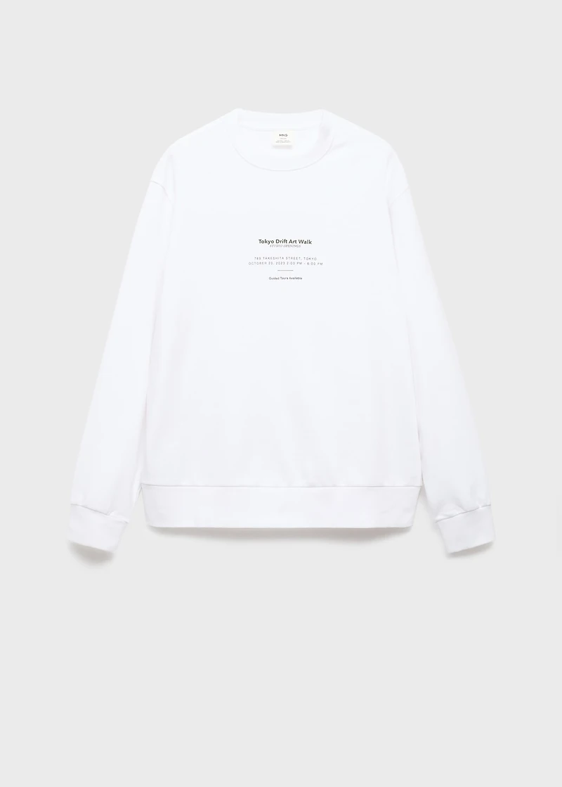 100% cotton sweatshirt text