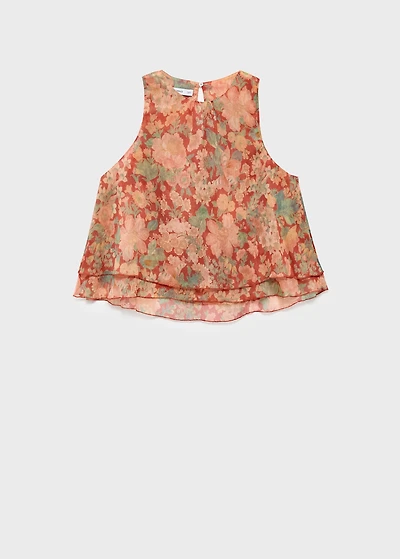 Floral pleated blouse