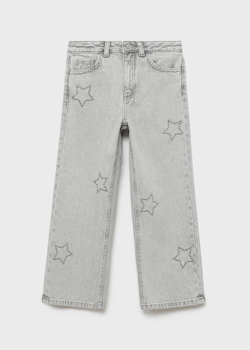 Wide leg jeans with stars