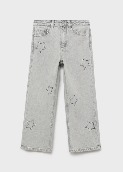 Wide leg jeans with stars