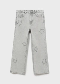 Wide leg jeans with stars