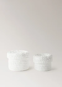 Small round basket with lid