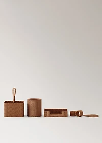 Set of 4 rattan napkin holders