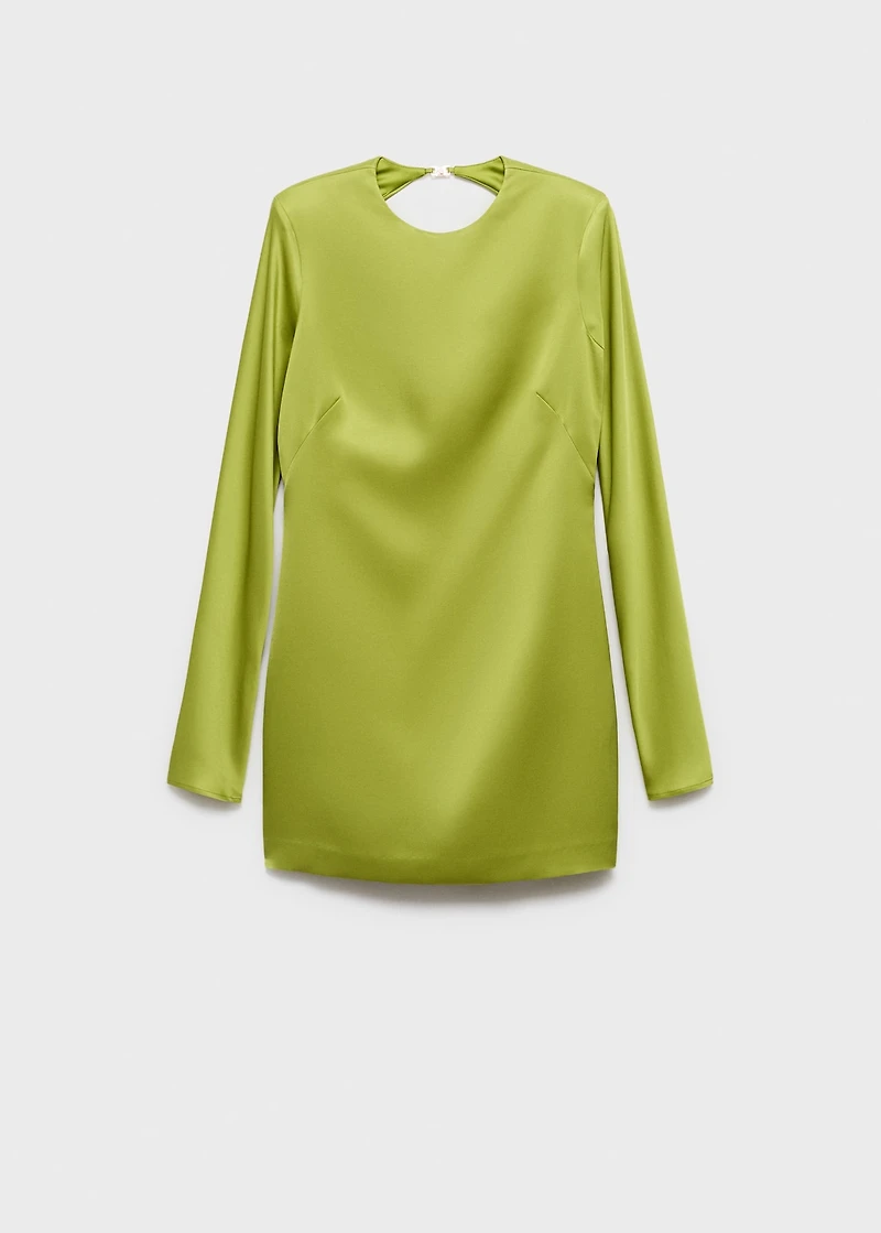 Open-back satin-effect dress