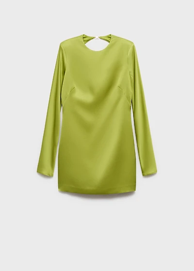 Open-back satin-effect dress