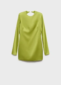 Open-back satin-effect dress