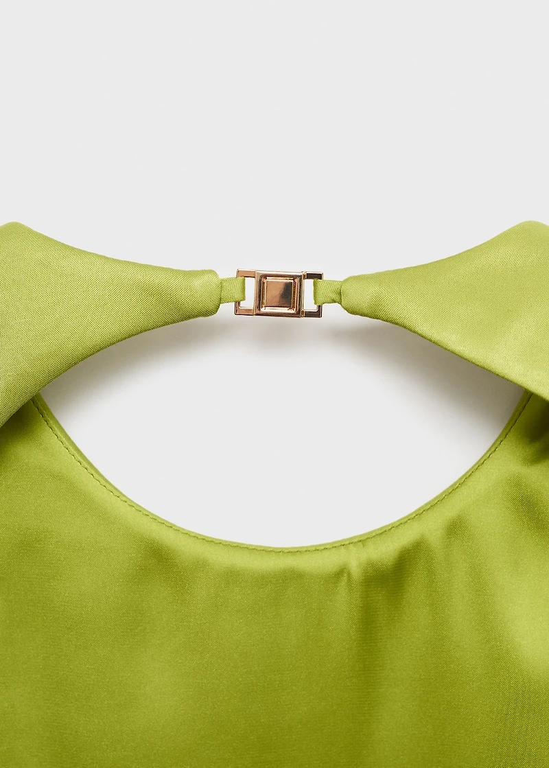 Open-back satin-effect dress