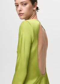 Open-back satin-effect dress