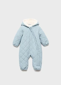 Quilted sweatshirt with shearling lining