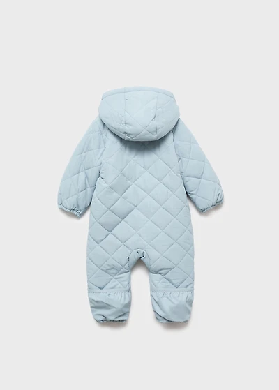 Quilted sweatshirt with shearling lining