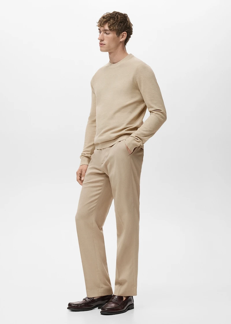 Microstructured cotton knitted sweater