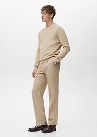 Microstructured cotton knitted sweater