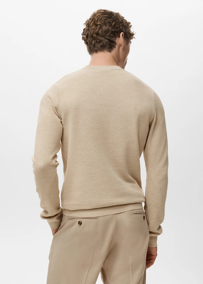 Microstructured cotton knitted sweater