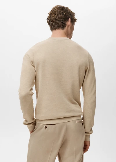 Microstructured cotton knitted sweater