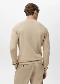 Microstructured cotton knitted sweater