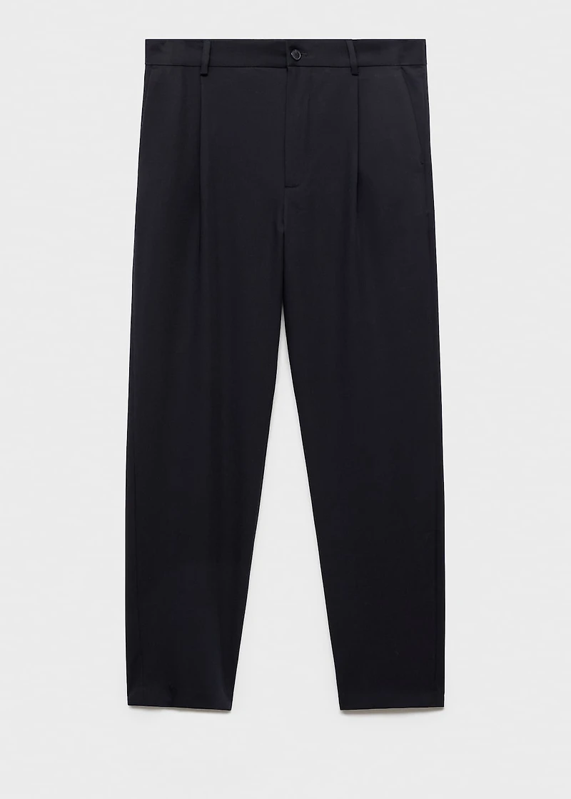 Fluid straight-leg pants with pleats