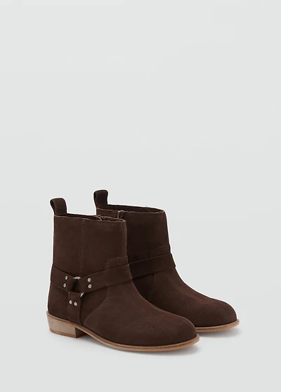 Suede leather ankle boots